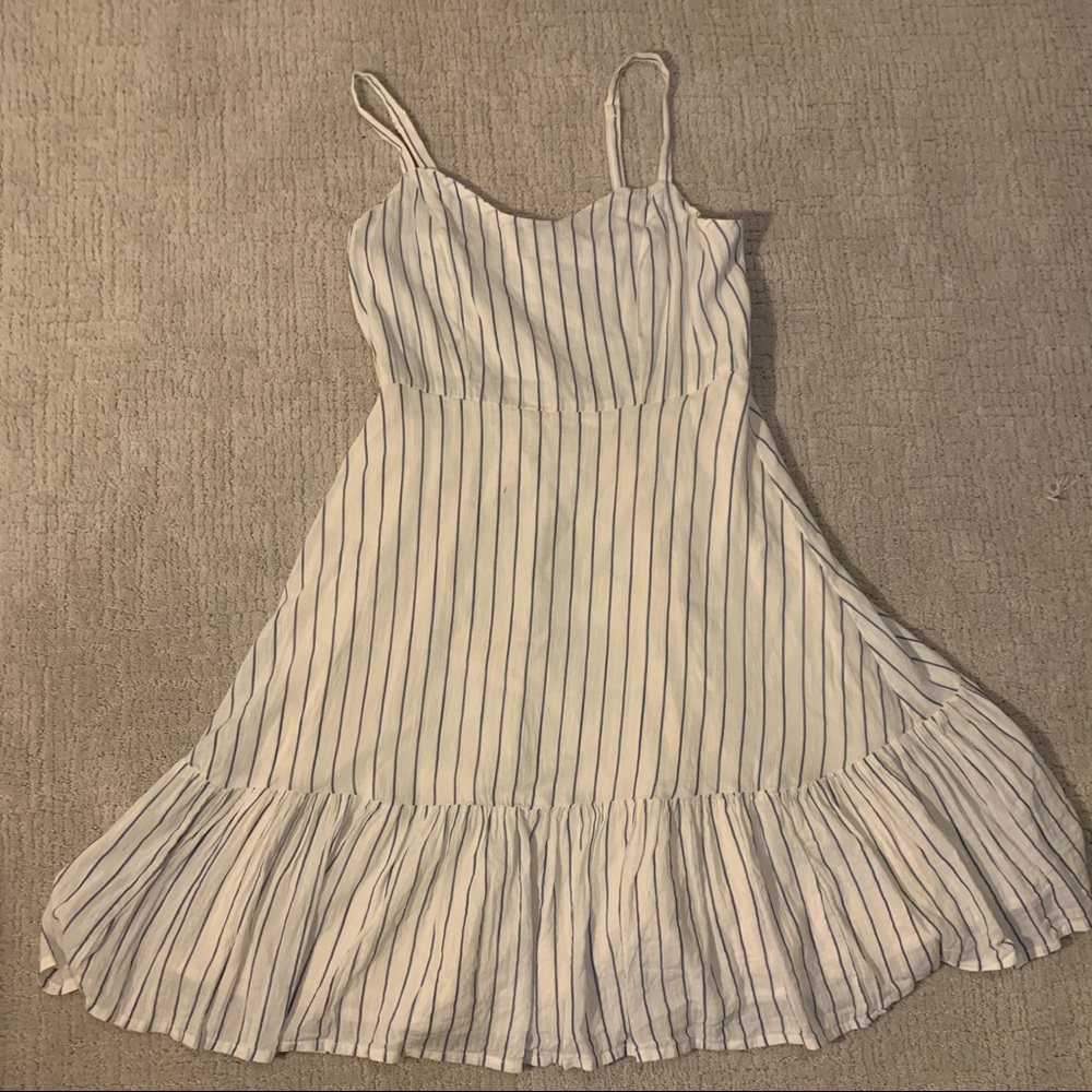 white and blue sundress